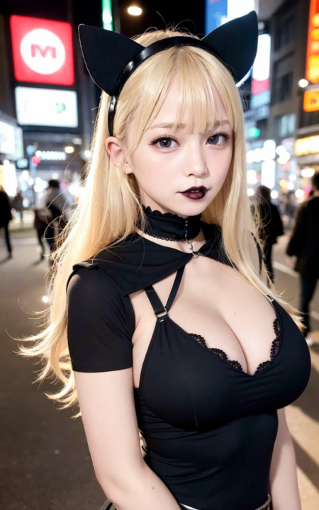 AIグラビア写真　セクシー　エロ画像　巨乳　女の子　お尻　街中