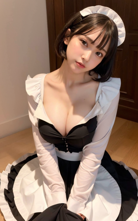 AIグラビア写真　メイド　セクシー　エロ画像　巨乳　女の子　お尻　shibuya shinjuku japan kawaii moe　Hentai