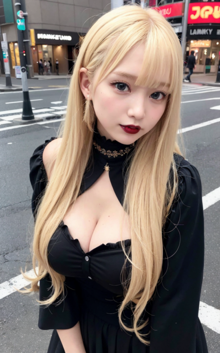 AIグラビア写真　セクシー　エロ画像　巨乳　女の子　お尻　街中