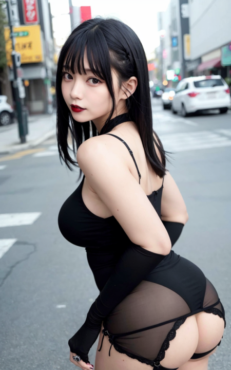 AIグラビア写真　セクシー　エロ画像　巨乳　女の子　お尻　shibuya shinjuku japan kawaii moe