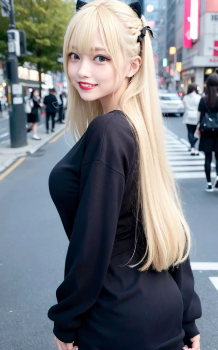 AIグラビア写真　セクシー　エロ画像　巨乳　女の子　お尻　shibuya shinjuku japan kawaii moe